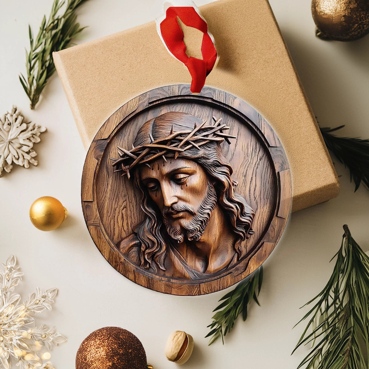Bestchoo 2D Acrylic Ornament Savior Relief Christ Sacred