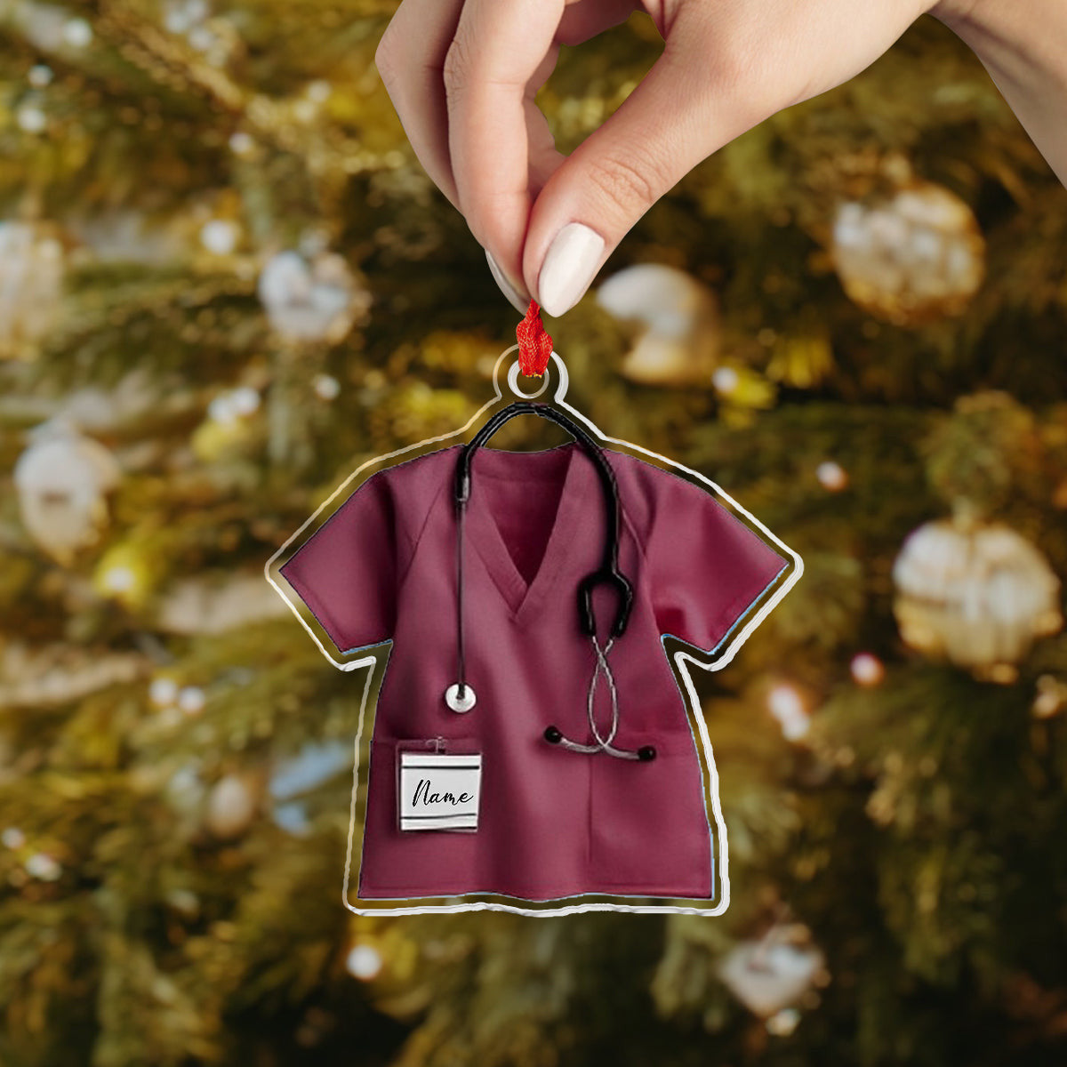 Bestchoo Personalized 2D Acrylic Ornament - Personalized Nurse Scrubs