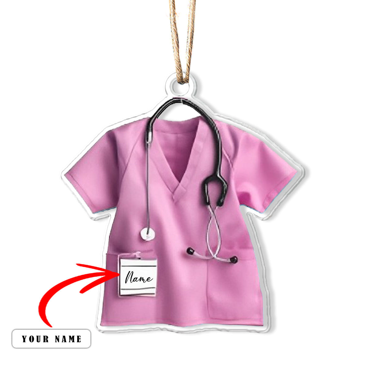 Bestchoo Personalized 2D Acrylic Ornament - Personalized Nurse Scrubs