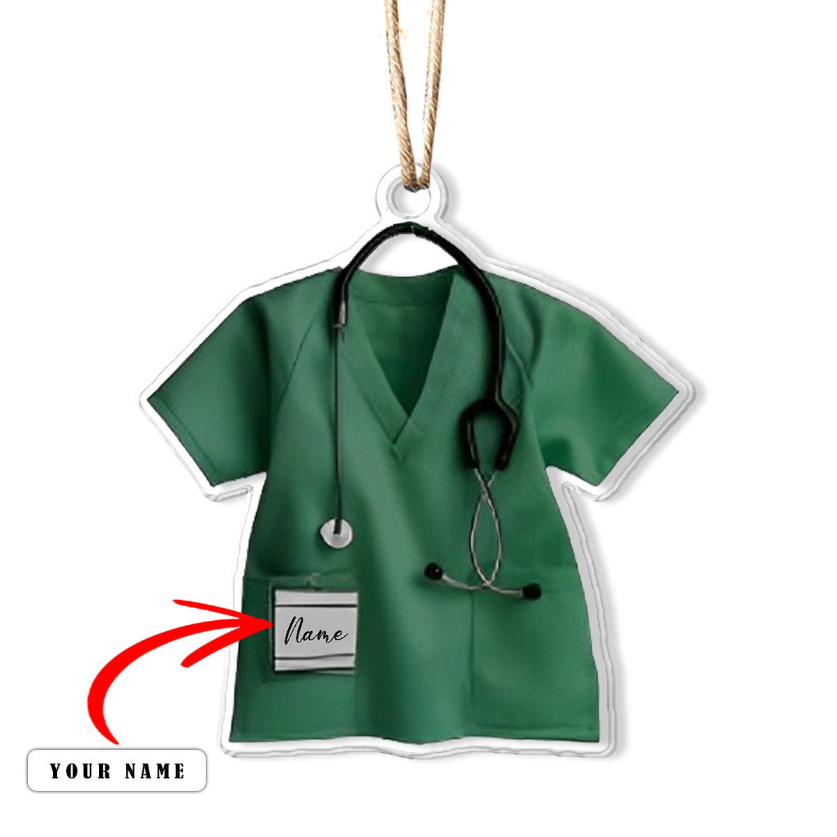 Bestchoo Personalized 2D Acrylic Ornament - Personalized Nurse Scrubs