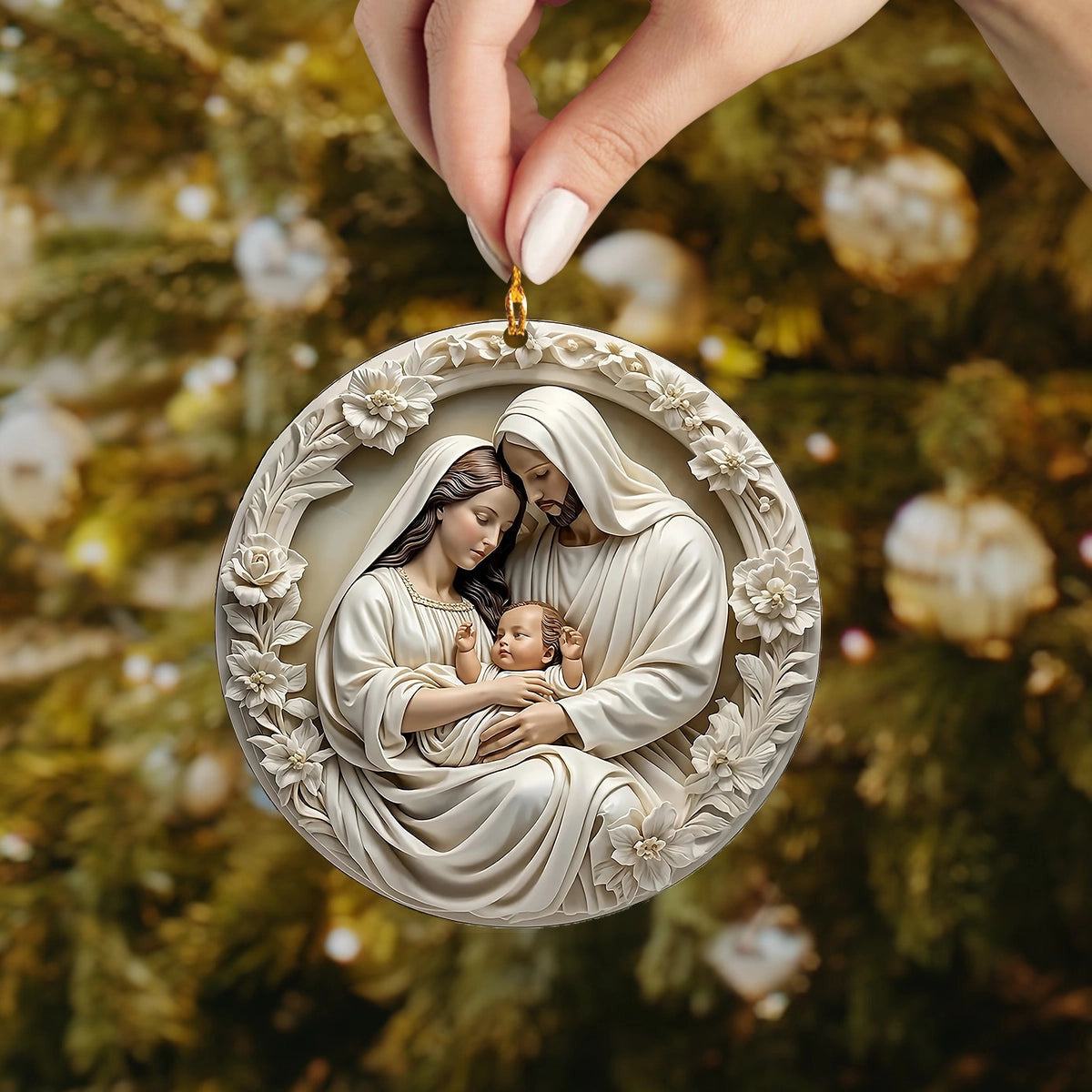 Bestchoo 2D Acrylic Ornament Holy Family Serenity