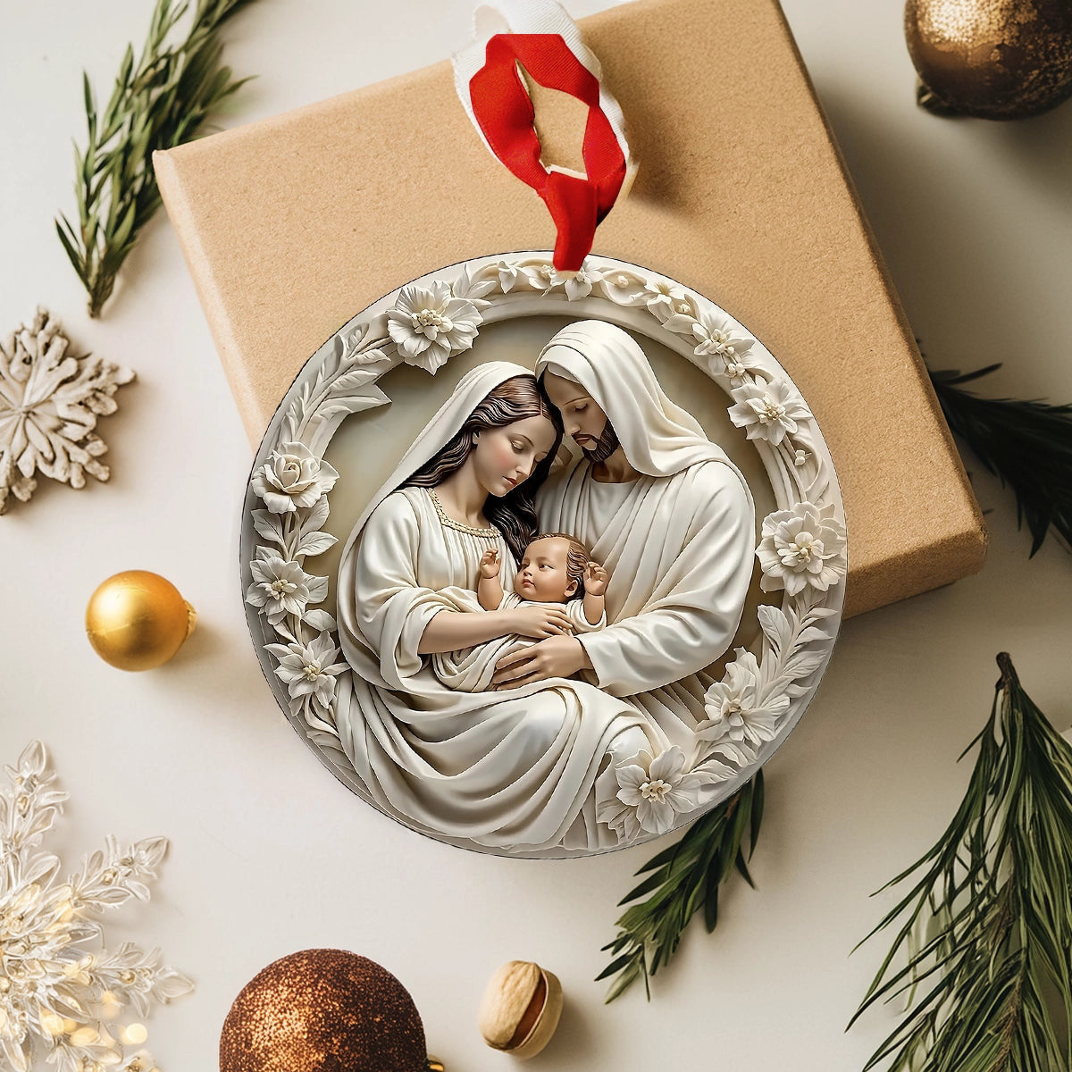 Bestchoo 2D Acrylic Ornament Holy Family Serenity
