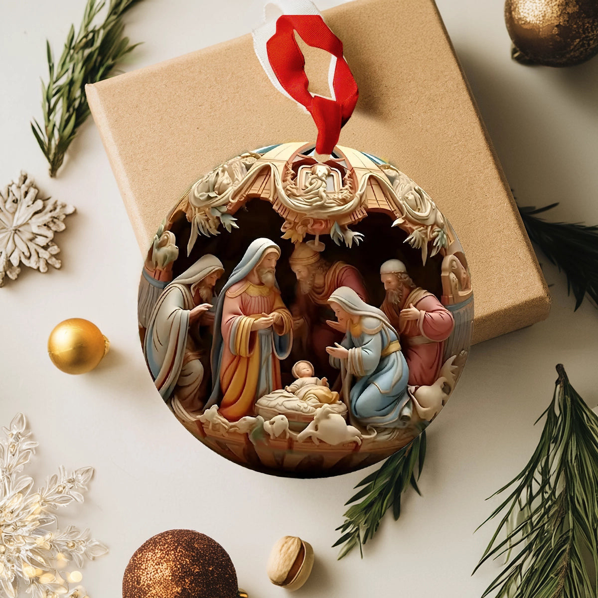 Bestchoo 2D Acrylic Ornament Sacred Nativity