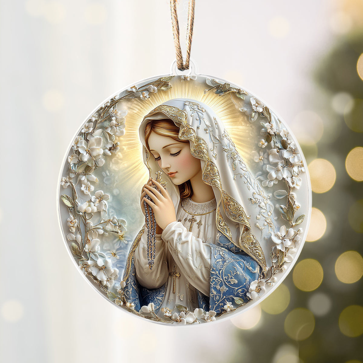 Bestchoo 2D Acrylic Ornament - Blessed Virgin Mary Rosary