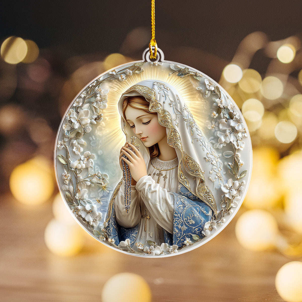 Bestchoo 2D Acrylic Ornament - Blessed Virgin Mary Rosary
