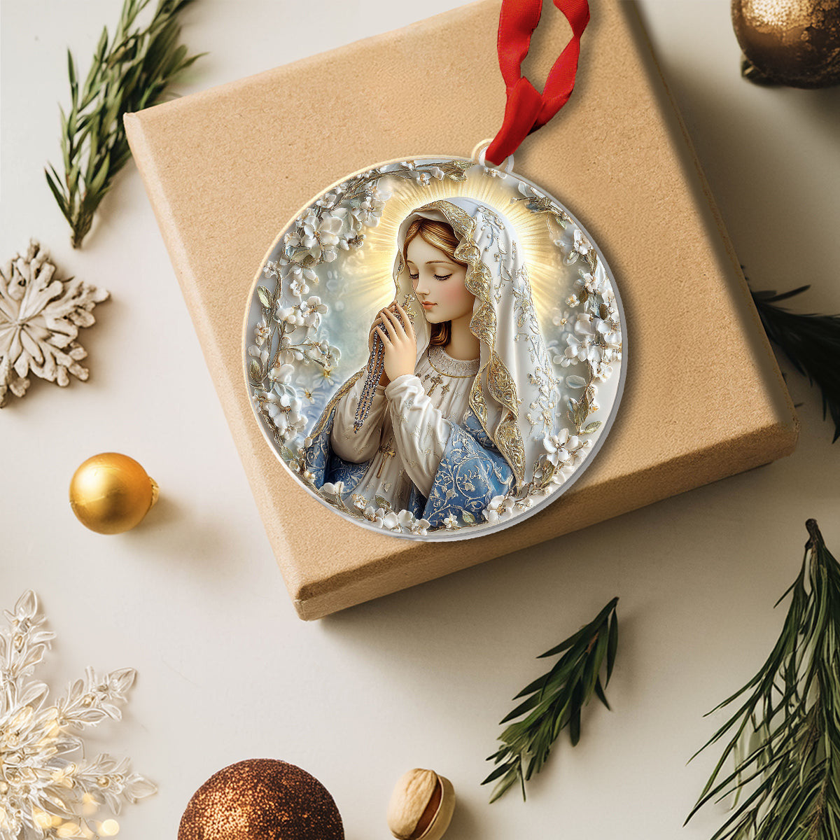 Bestchoo 2D Acrylic Ornament - Blessed Virgin Mary Rosary
