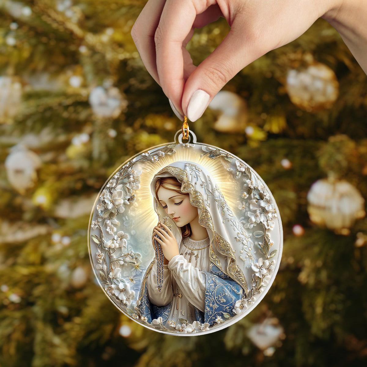 Bestchoo 2D Acrylic Ornament - Blessed Virgin Mary Rosary