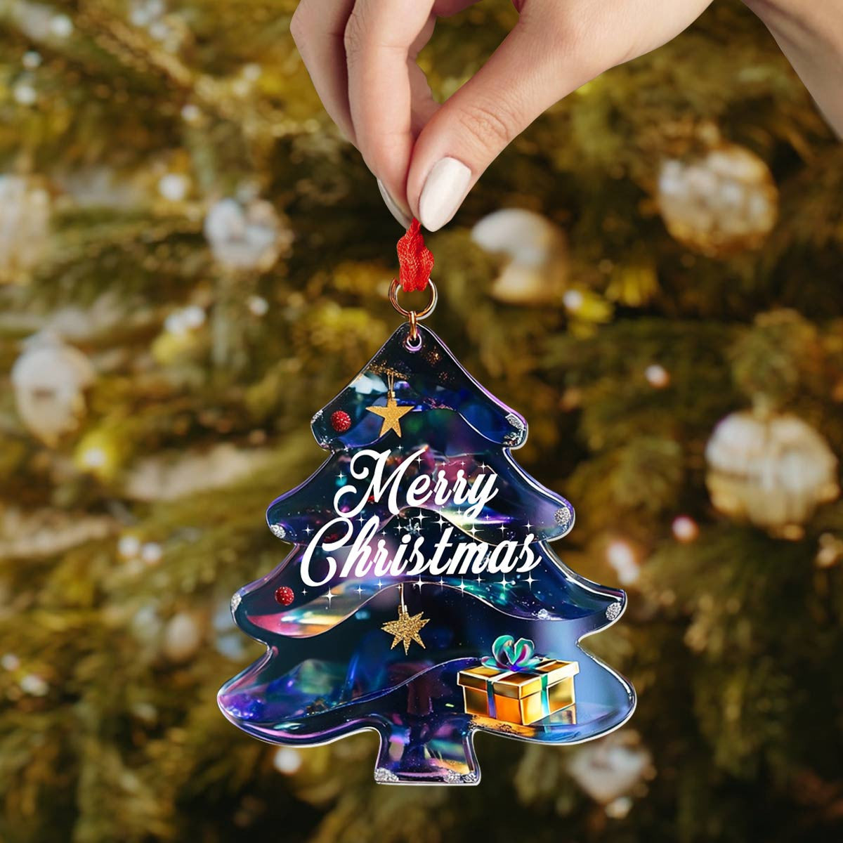 Bestchoo 2D Acrylic Ornament Holiday Glow Tree