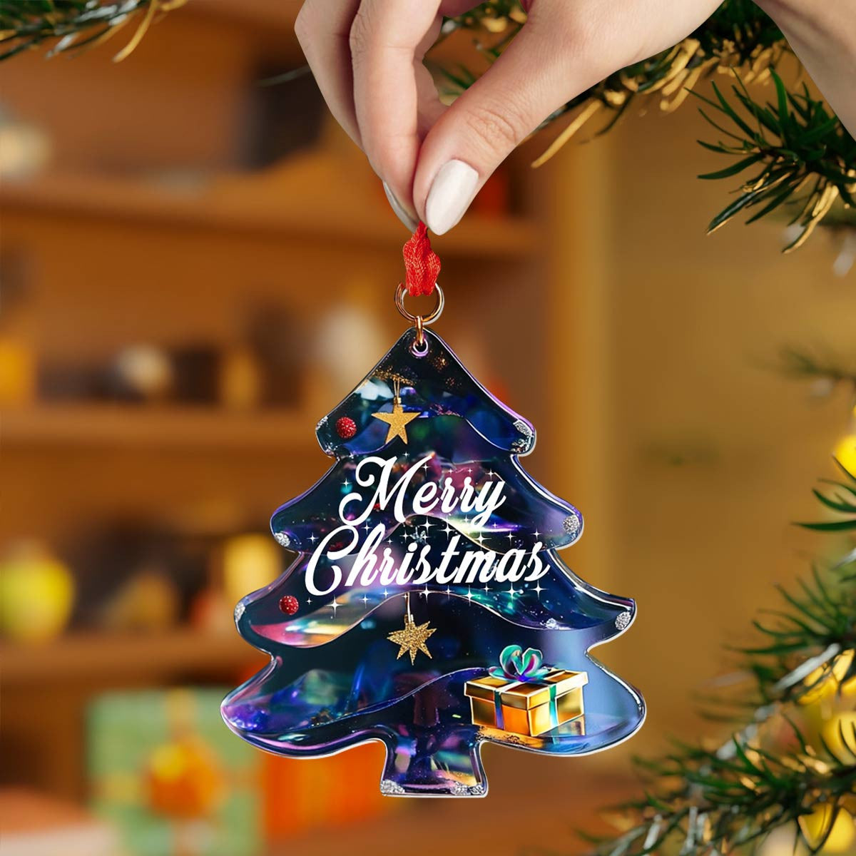 Bestchoo 2D Acrylic Ornament Holiday Glow Tree