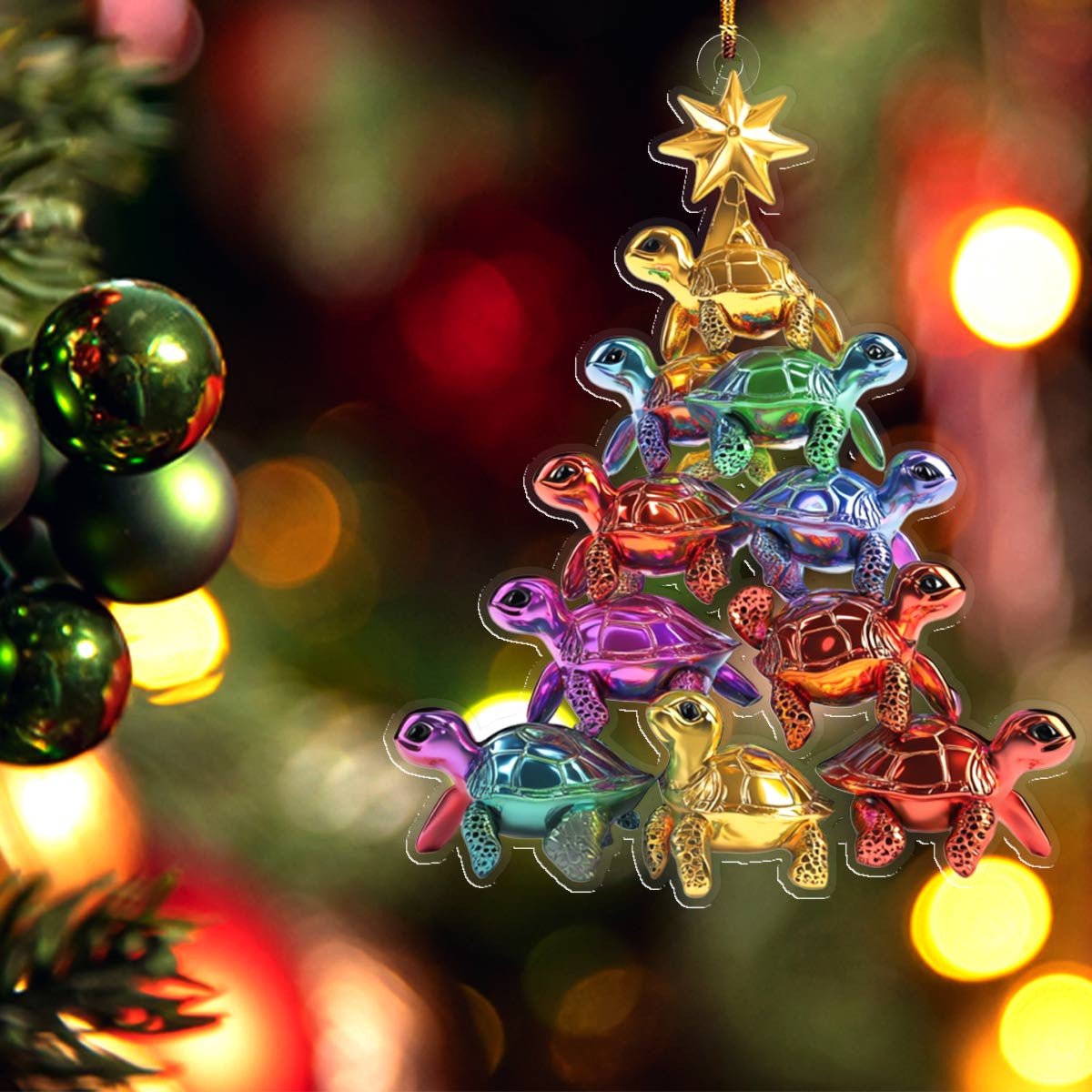 Bestchoo 2D Acrylic Ornament Colorful Sea Turtles Lovely