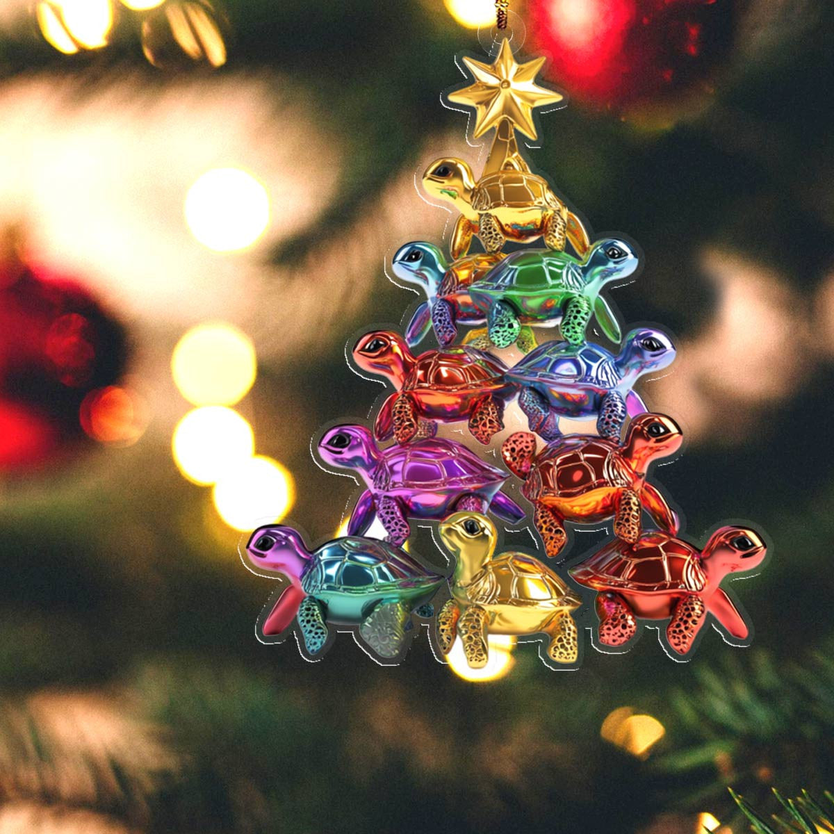 Bestchoo 2D Acrylic Ornament Colorful Sea Turtles Lovely