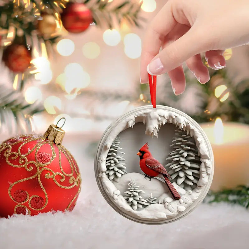 Bestchoo 2D Acrylic Ornament - Pack Discount Memorial Cardinal Christmas