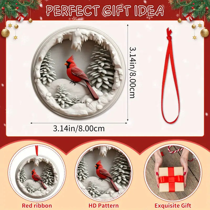 Bestchoo 2D Acrylic Ornament - Pack Discount Memorial Cardinal Christmas