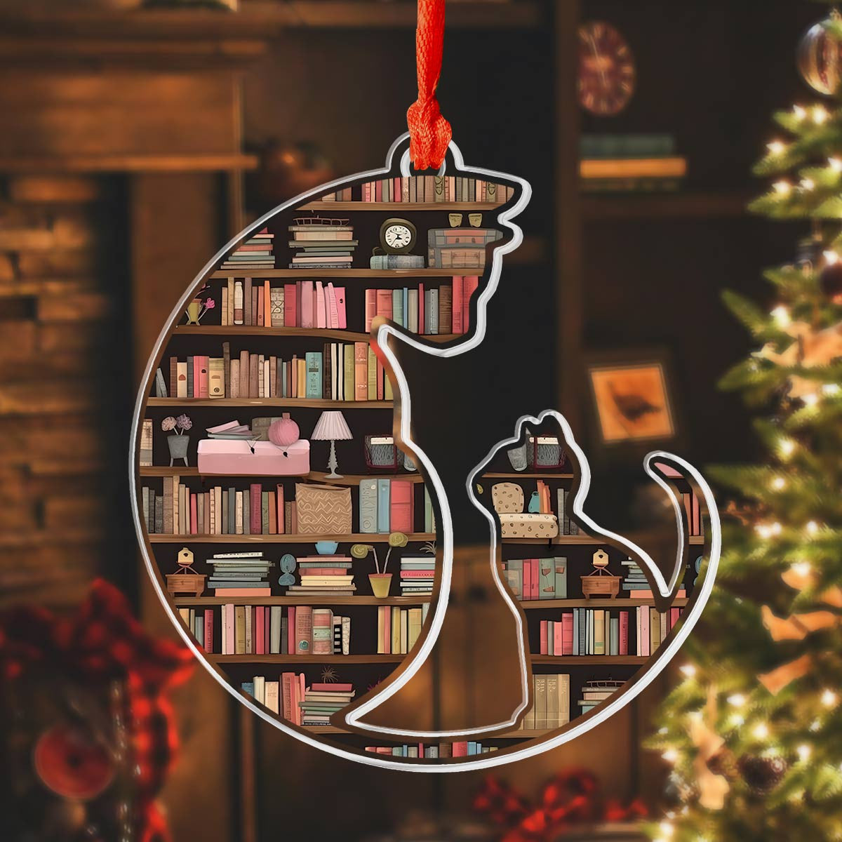 Bestchoo 2D Acrylic Ornament Bookish Cats