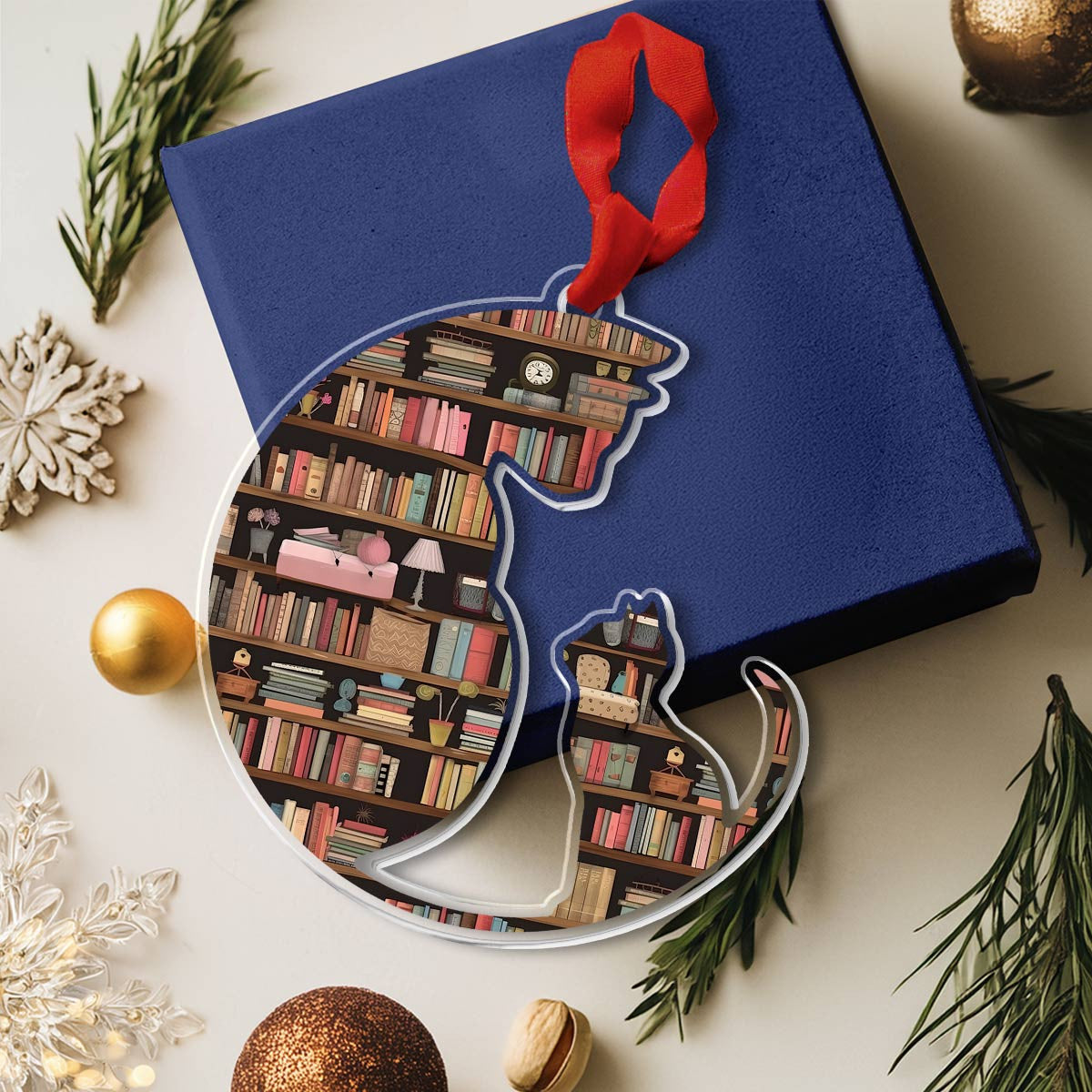 Bestchoo 2D Acrylic Ornament Bookish Cats