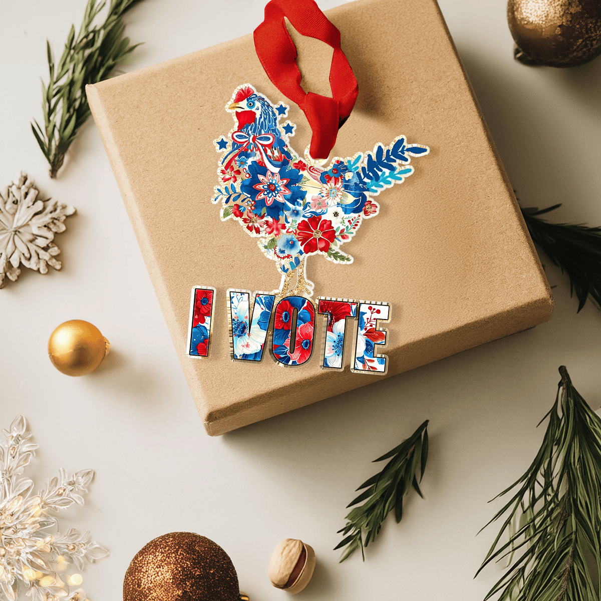 Bestchoo Personalized 2D Acrylic Ornament Pioneer Woman Chicken Lover