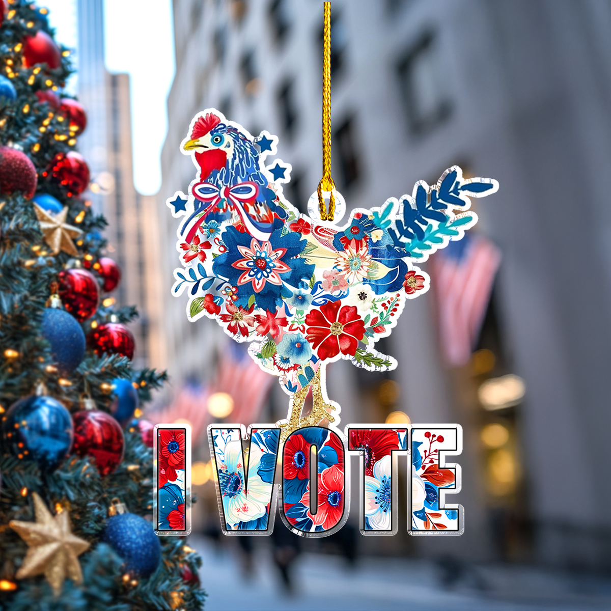Bestchoo Personalized 2D Acrylic Ornament Pioneer Woman Chicken Lover