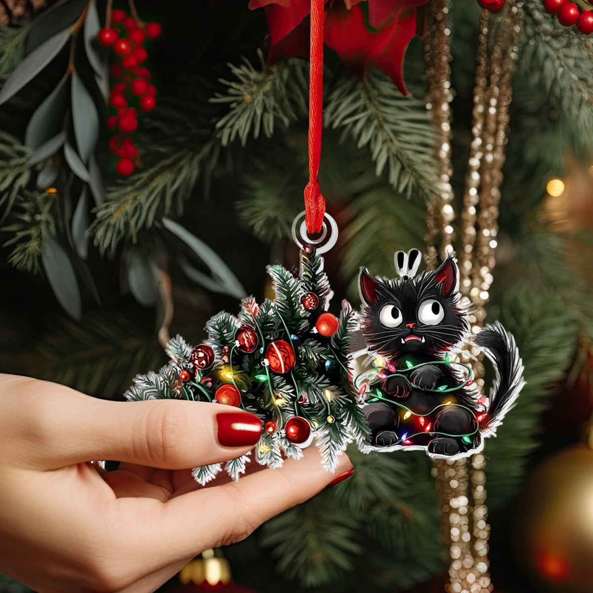 Bestchoo 2D Acrylic Ornament - Mischievous Cat Christmas