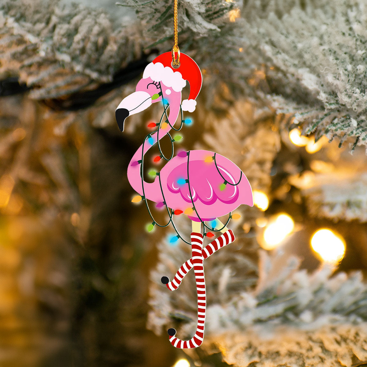 Bestchoo 2D Acrylic Ornament Cheerful Flamingo