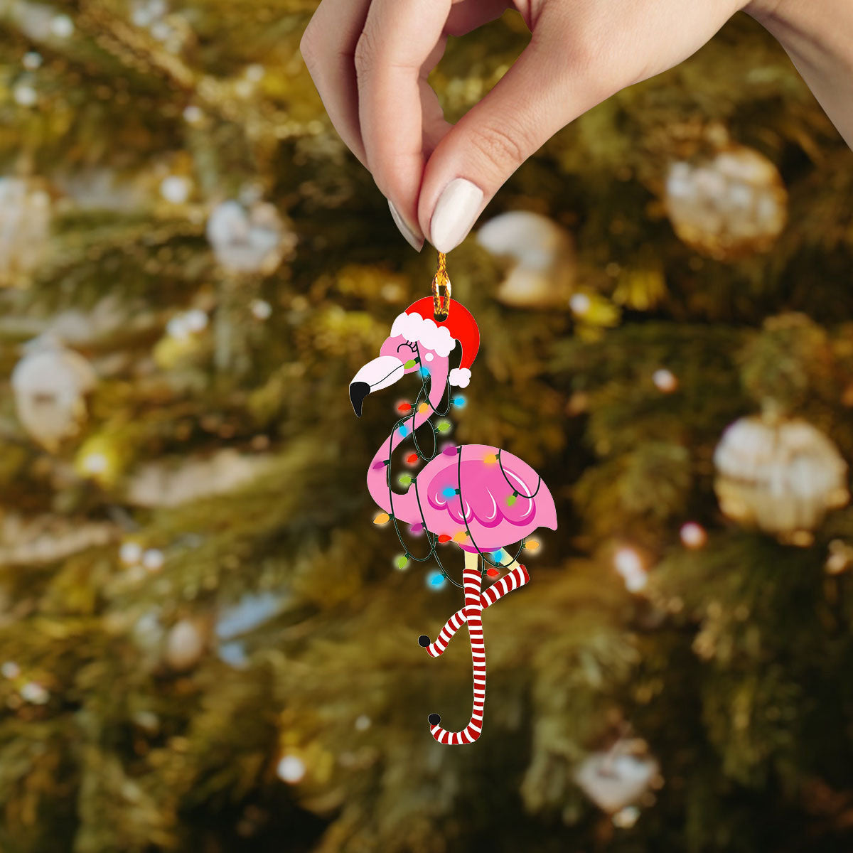 Bestchoo 2D Acrylic Ornament Cheerful Flamingo