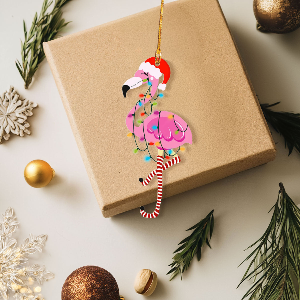 Bestchoo 2D Acrylic Ornament Cheerful Flamingo