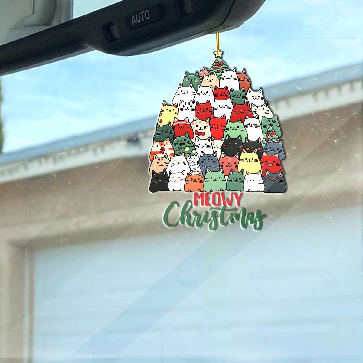 Bestchoo 2D Acrylic Ornament Meowy Christmas Lovely