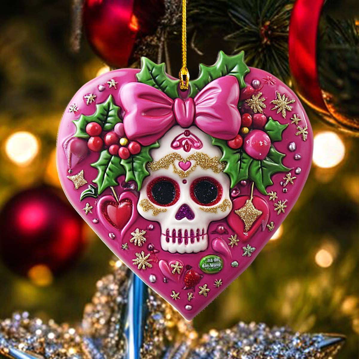 Bestchoo 2D Acrylic Ornament Pretty Skull