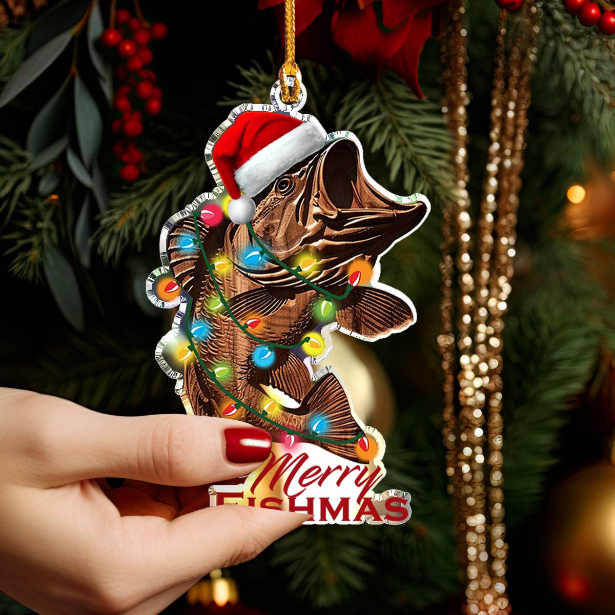 Bestchoo 2D Acrylic Ornament Stunning Merry Fishmas