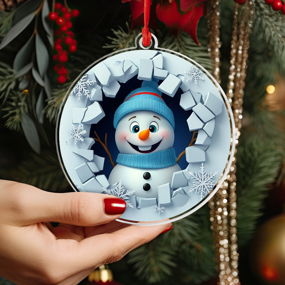 Bestchoo 2D Acrylic Ornament - Frosty the Snowman Christmas