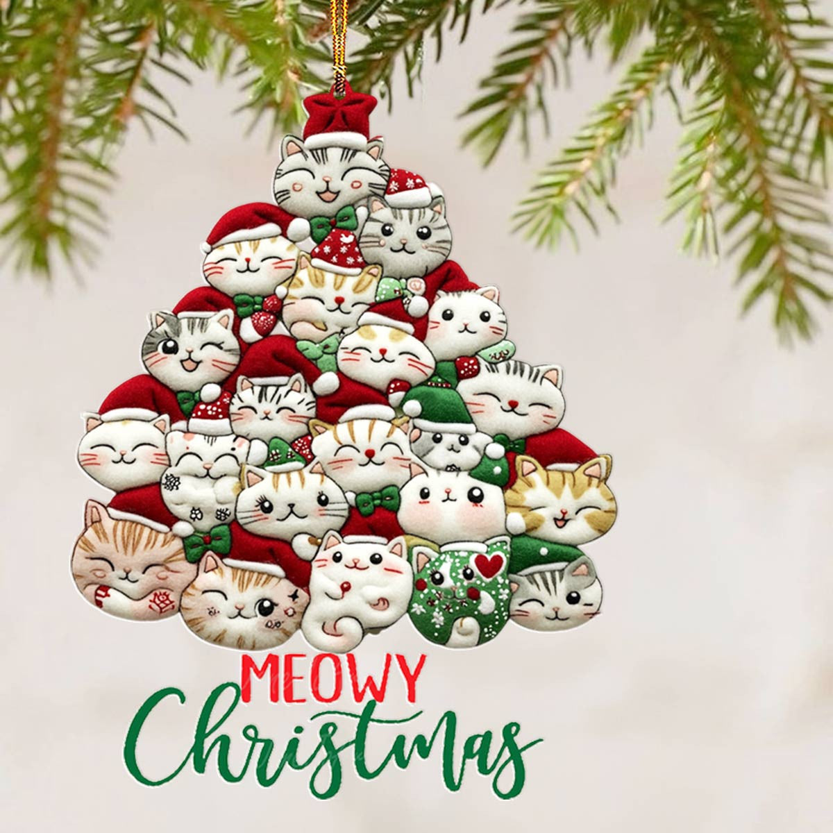 Bestchoo 2D Acrylic Ornament Meowy Christmas