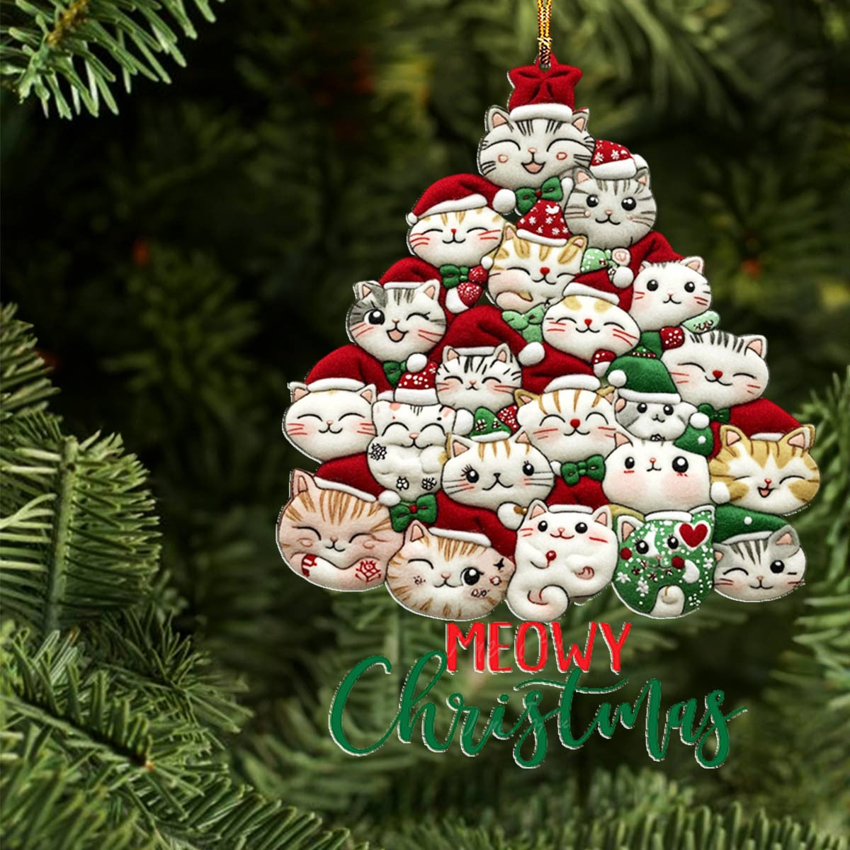 Bestchoo 2D Acrylic Ornament Meowy Christmas