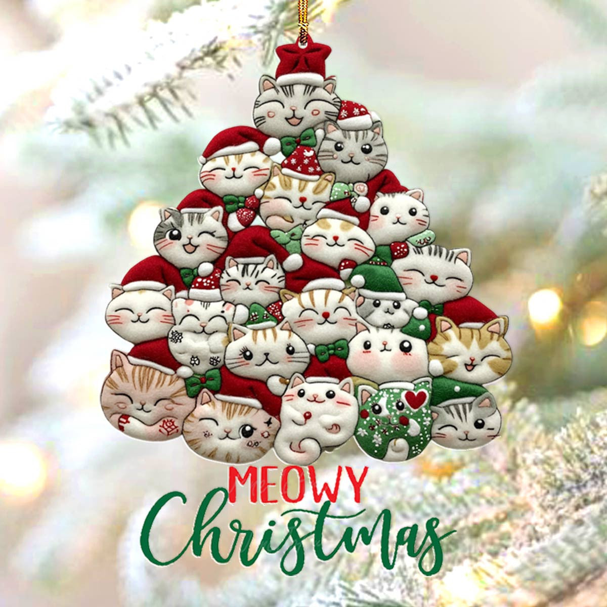 Bestchoo 2D Acrylic Ornament Meowy Christmas