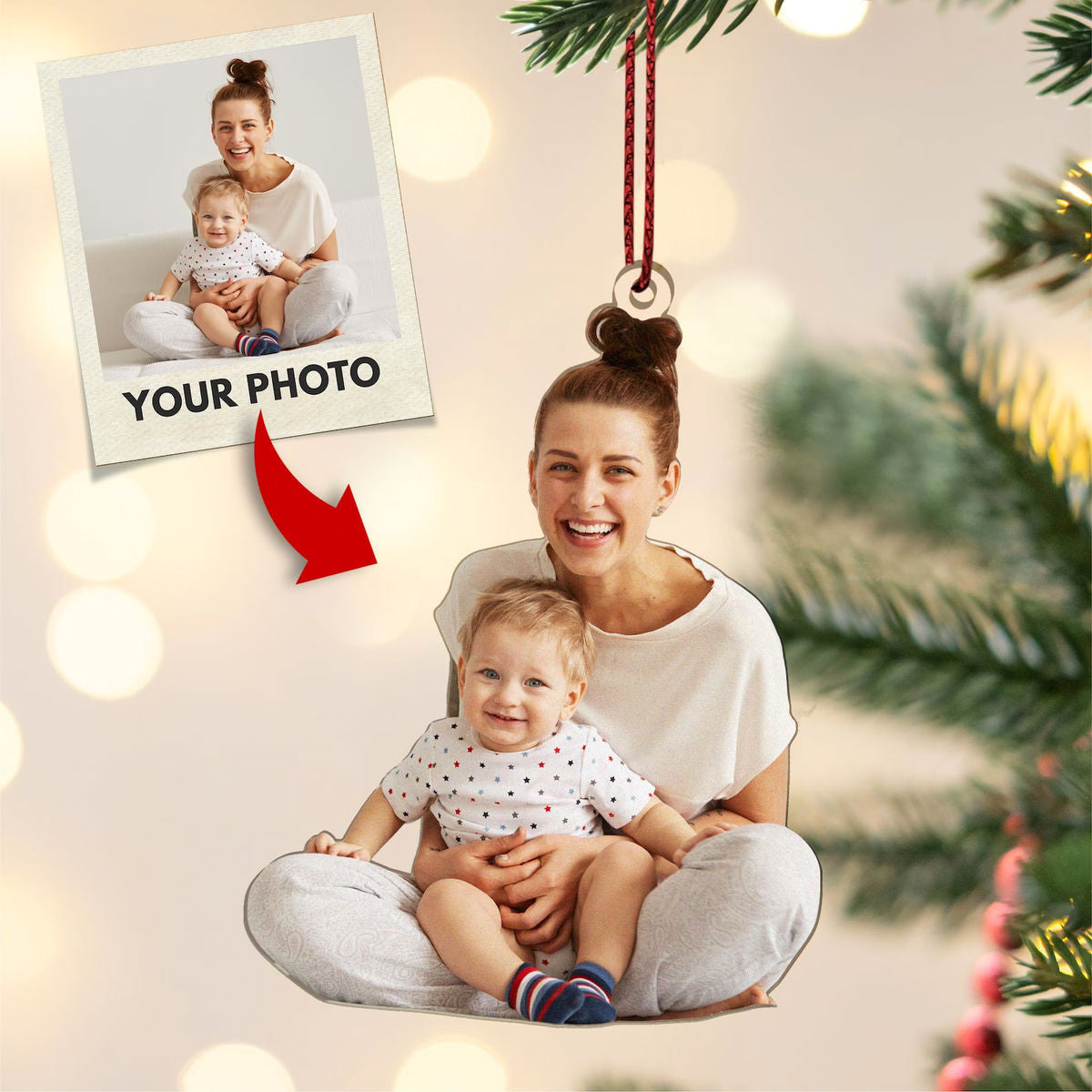 Bestchoo Acrylic Ornament Custom Photo, Acrylic Picture Ornament, Family Ornaments
