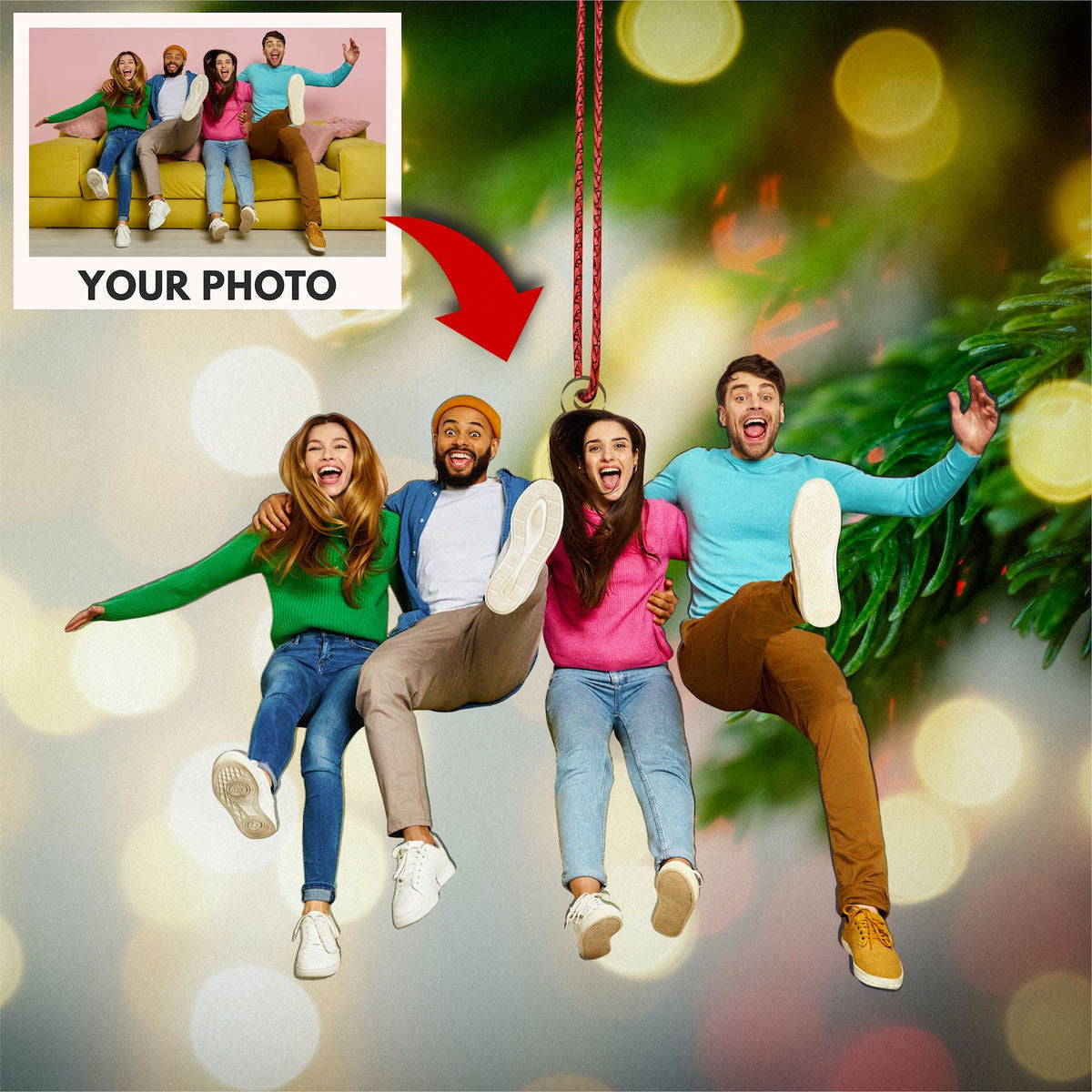 Bestchoo Acrylic Ornament Custom Photo, Acrylic Picture Ornament, Family Ornaments