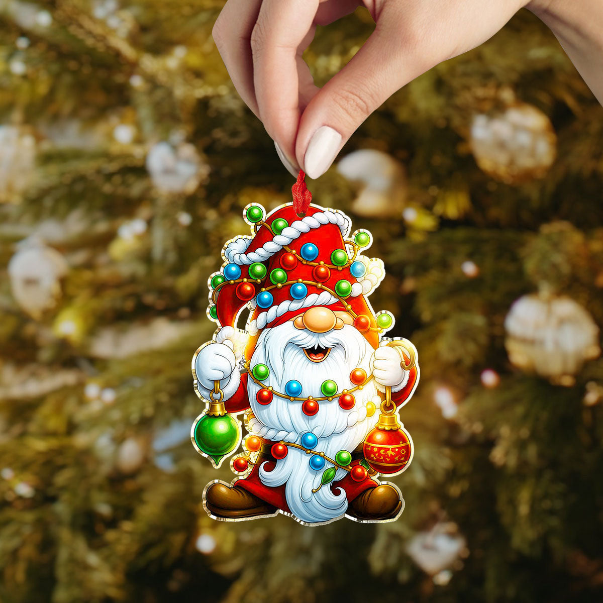 Bestchoo 2D Acrylic Ornament Cute Gnome