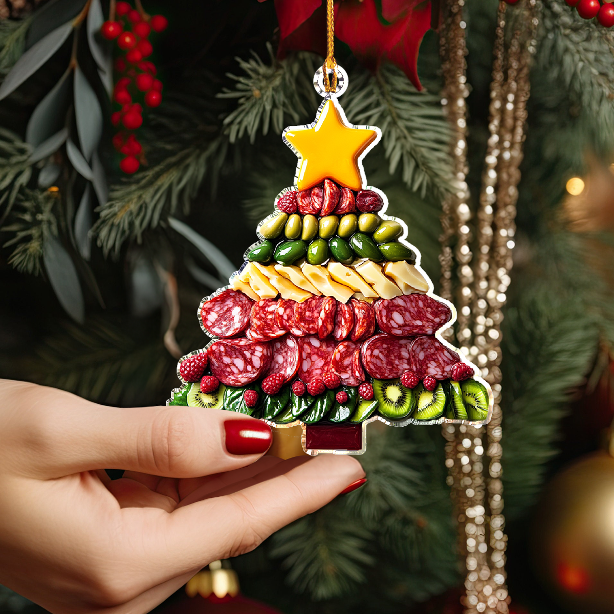 Bestchoo 2D Acrylic Ornament Charcuterie Christmas Tree