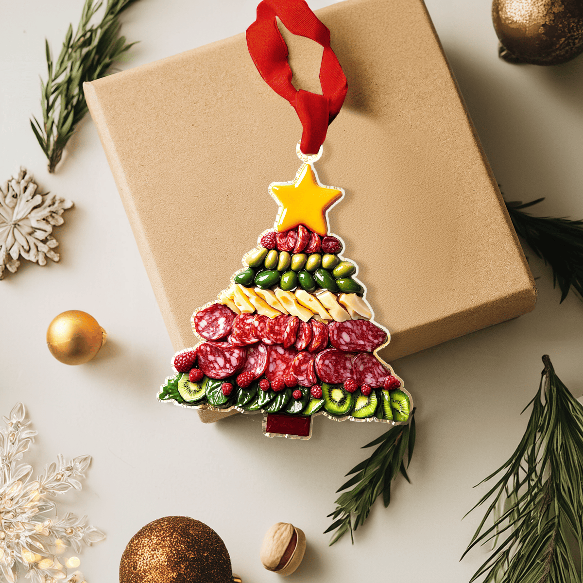 Bestchoo 2D Acrylic Ornament Charcuterie Christmas Tree