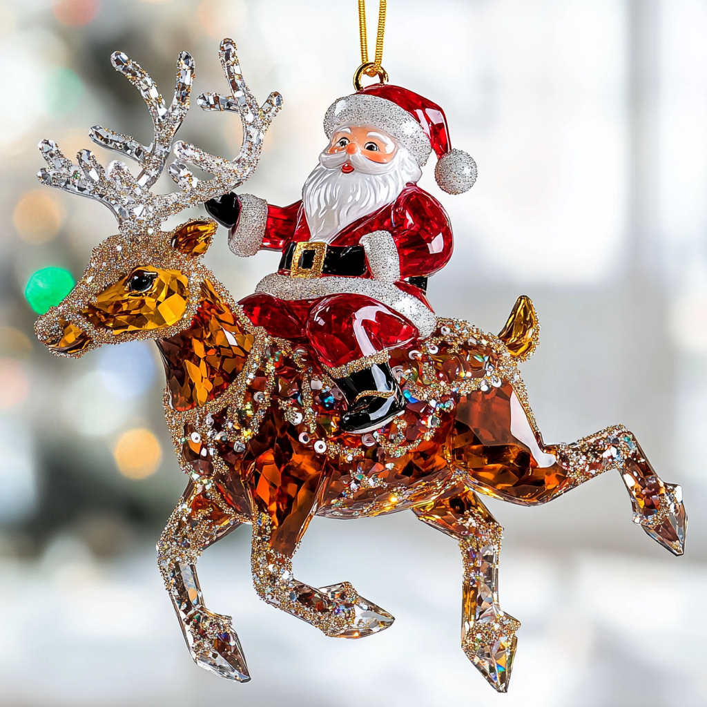 Bestchoo 2D Acrylic Ornament Crystal Christmas Elements