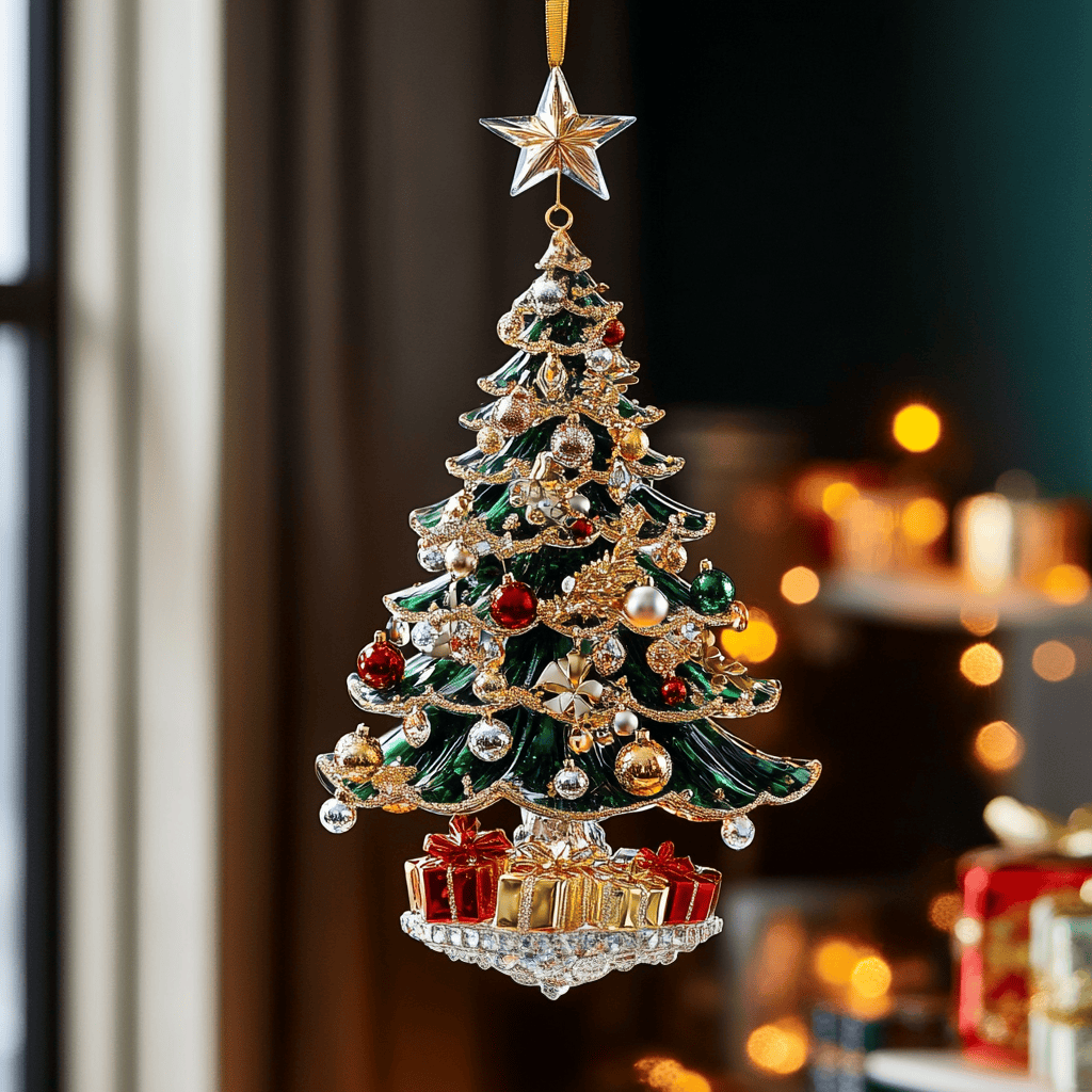 Bestchoo 2D Acrylic Ornament Crystal Christmas Elements