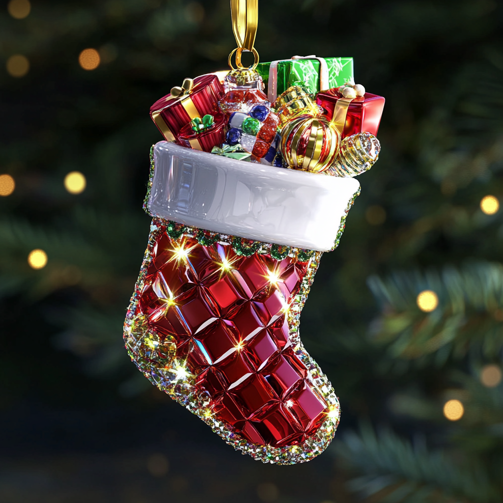 Bestchoo 2D Acrylic Ornament Crystal Christmas Elements