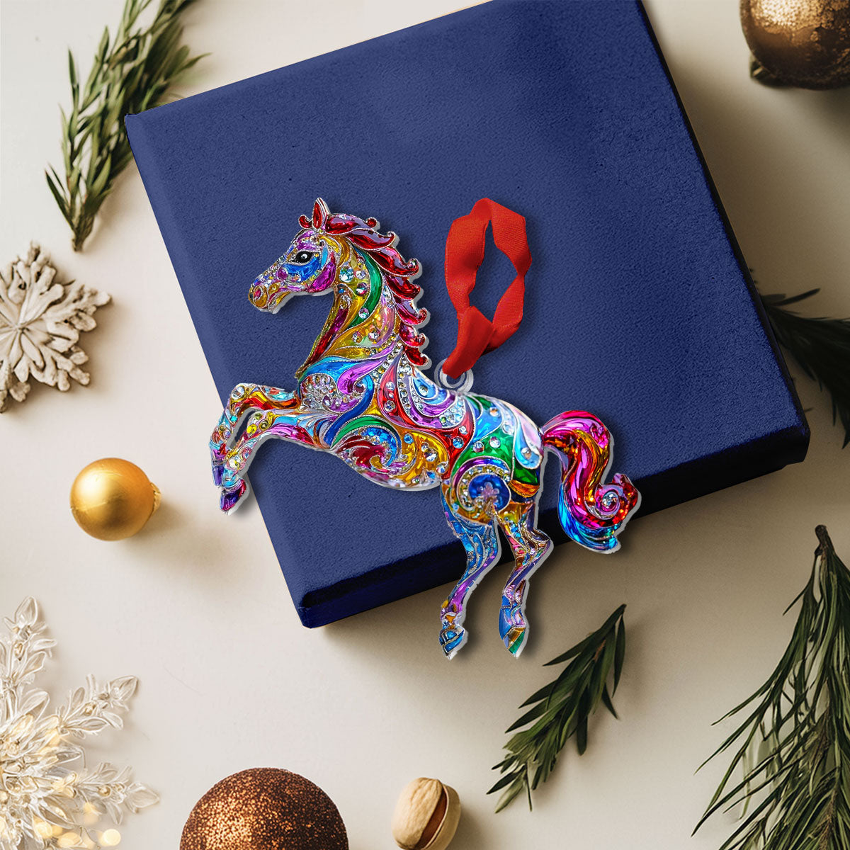 Bestchoo 2D Acrylic Ornament Sparkle Horse