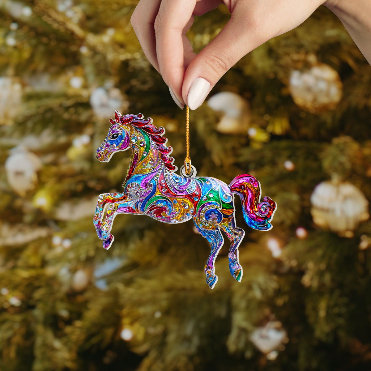 Bestchoo 2D Acrylic Ornament Sparkle Horse