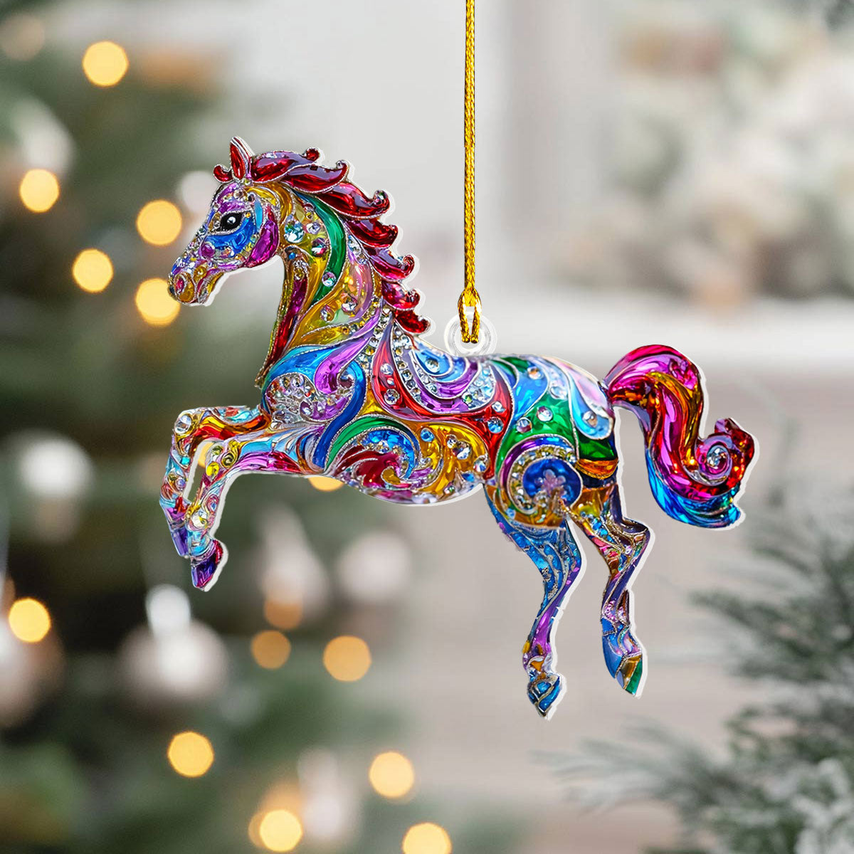 Bestchoo 2D Acrylic Ornament Sparkle Horse