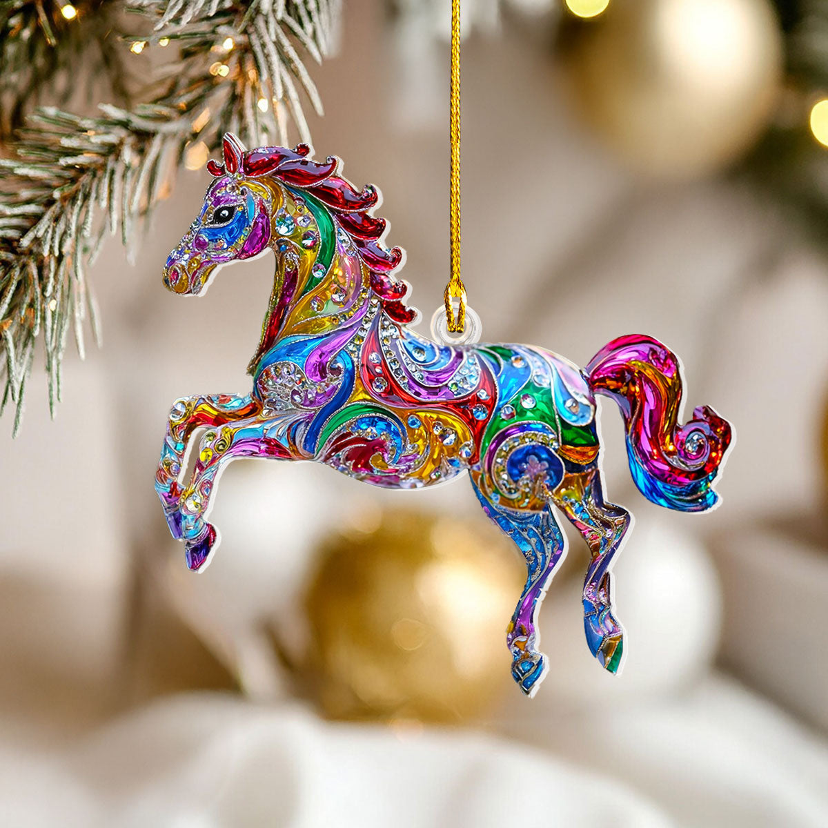 Bestchoo 2D Acrylic Ornament Sparkle Horse