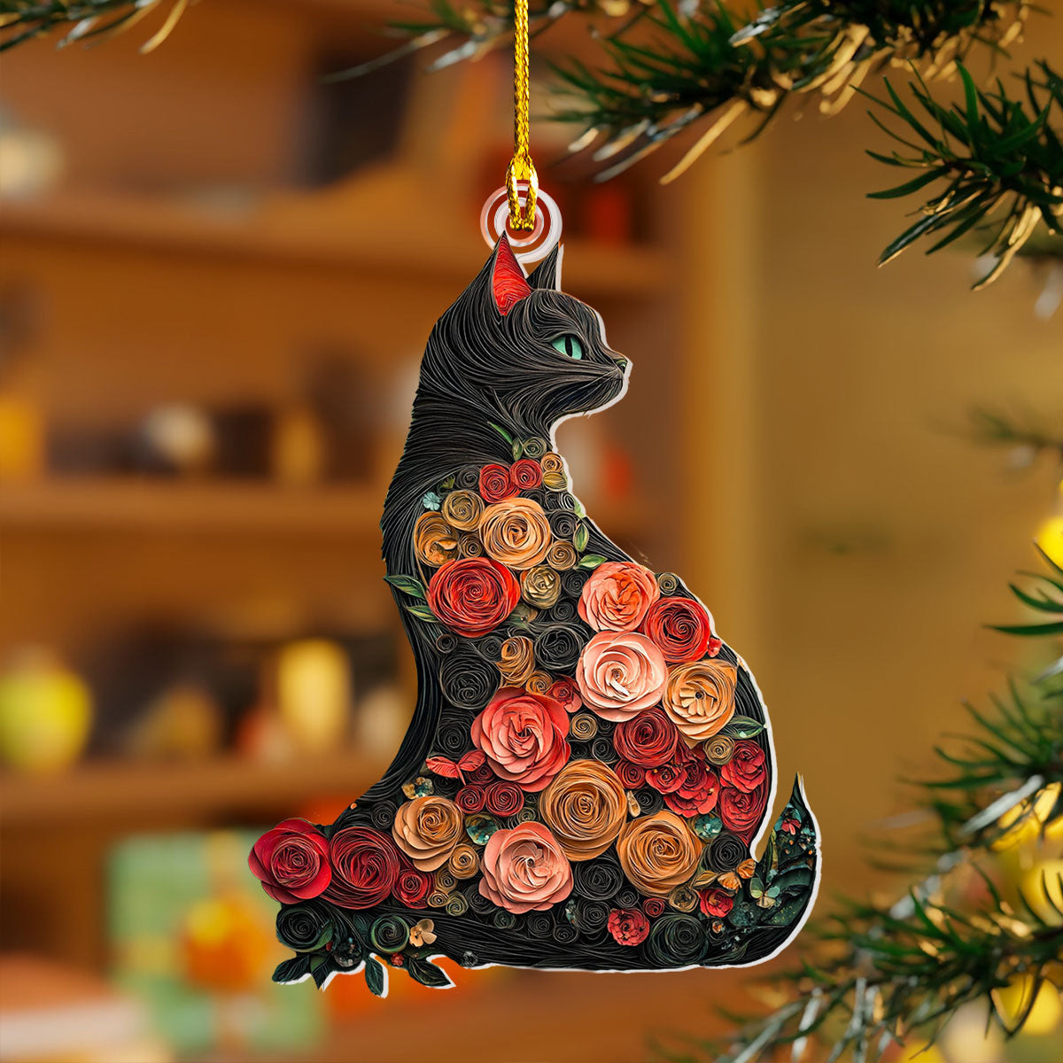 Bestchoo 2D Acrylic Ornament Charming Cat