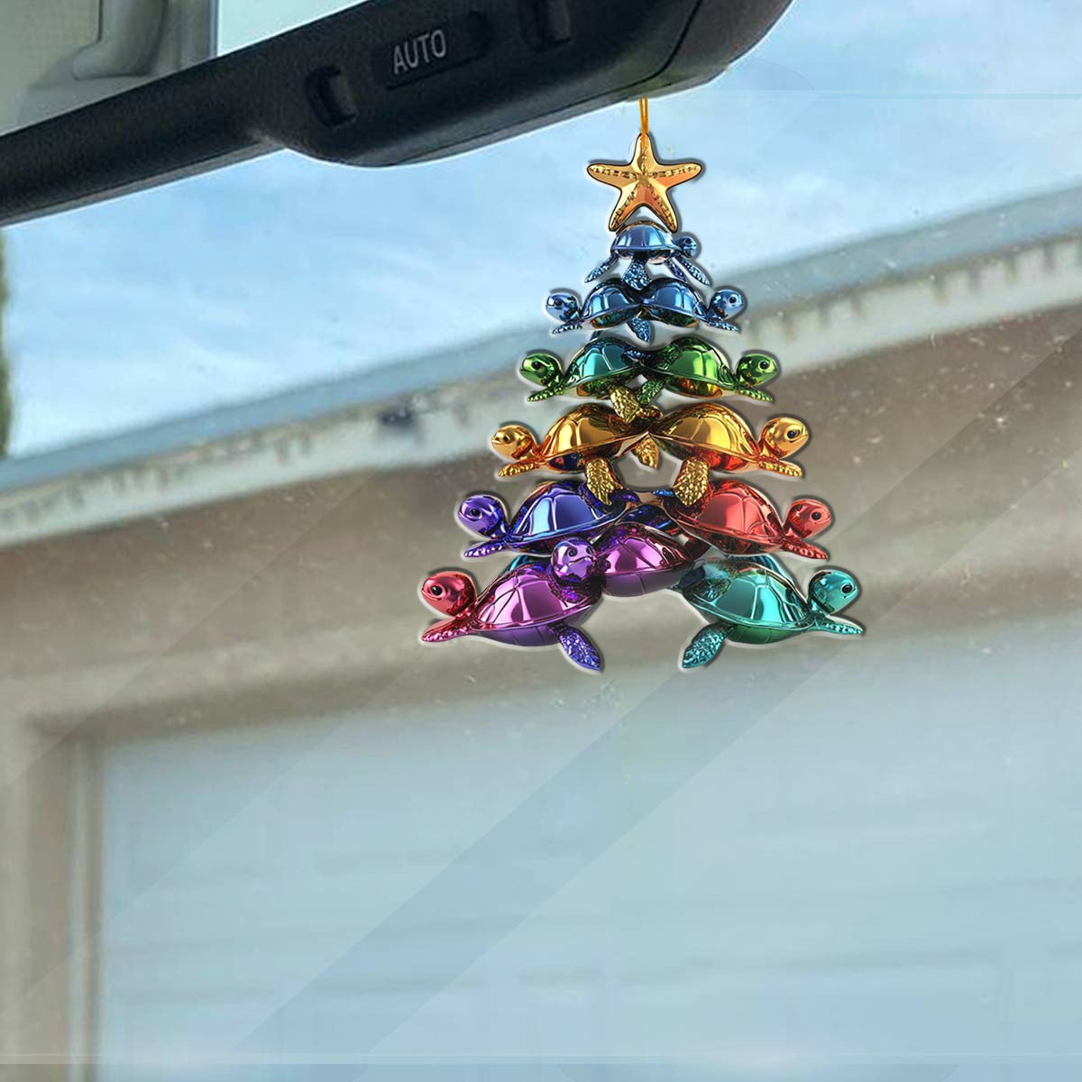 Bestchoo 2D Acrylic Ornament Cute Colorful Sea Turtles Christmas Tree