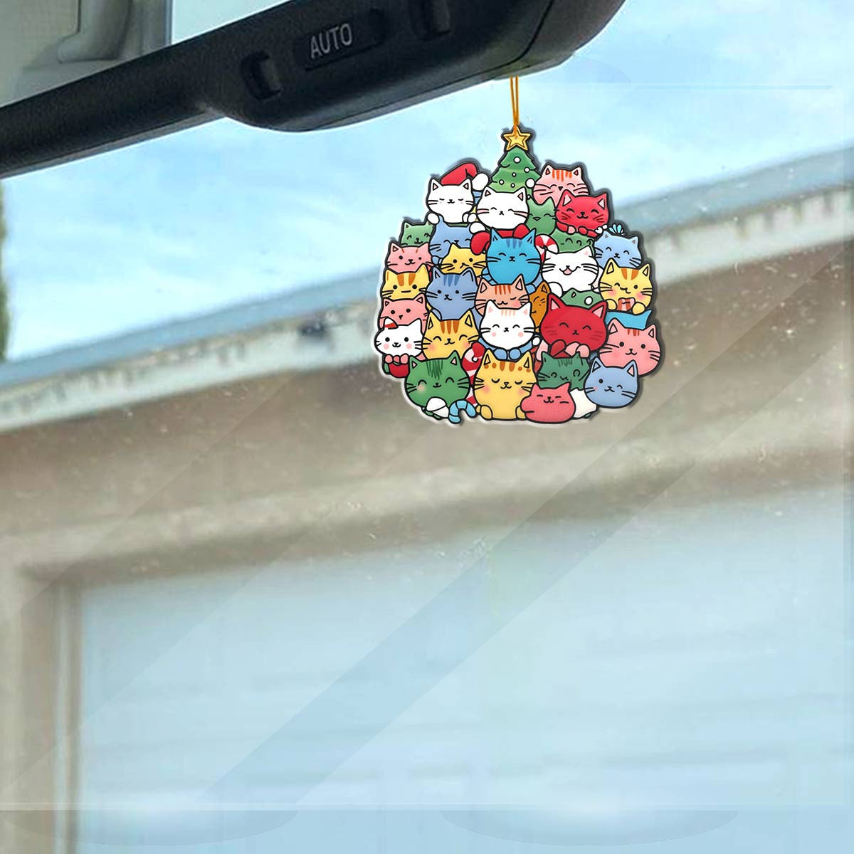 Bestchoo 2D Acrylic Ornament Cuteness Overload Cats Christmas