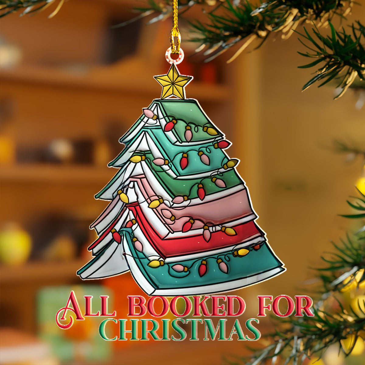 Bestchoo 2D Acrylic Ornament - All Booked for Christmas