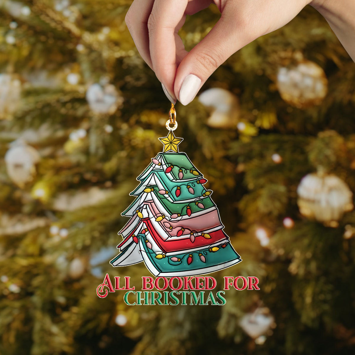Bestchoo 2D Acrylic Ornament - All Booked for Christmas