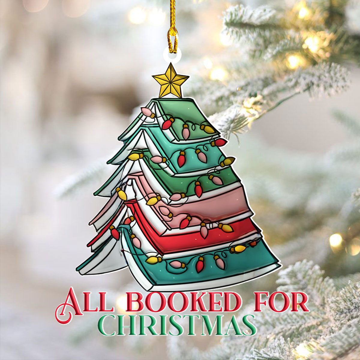 Bestchoo 2D Acrylic Ornament - All Booked for Christmas